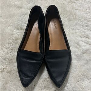 J. Crew Black Pointed Leather Loafers